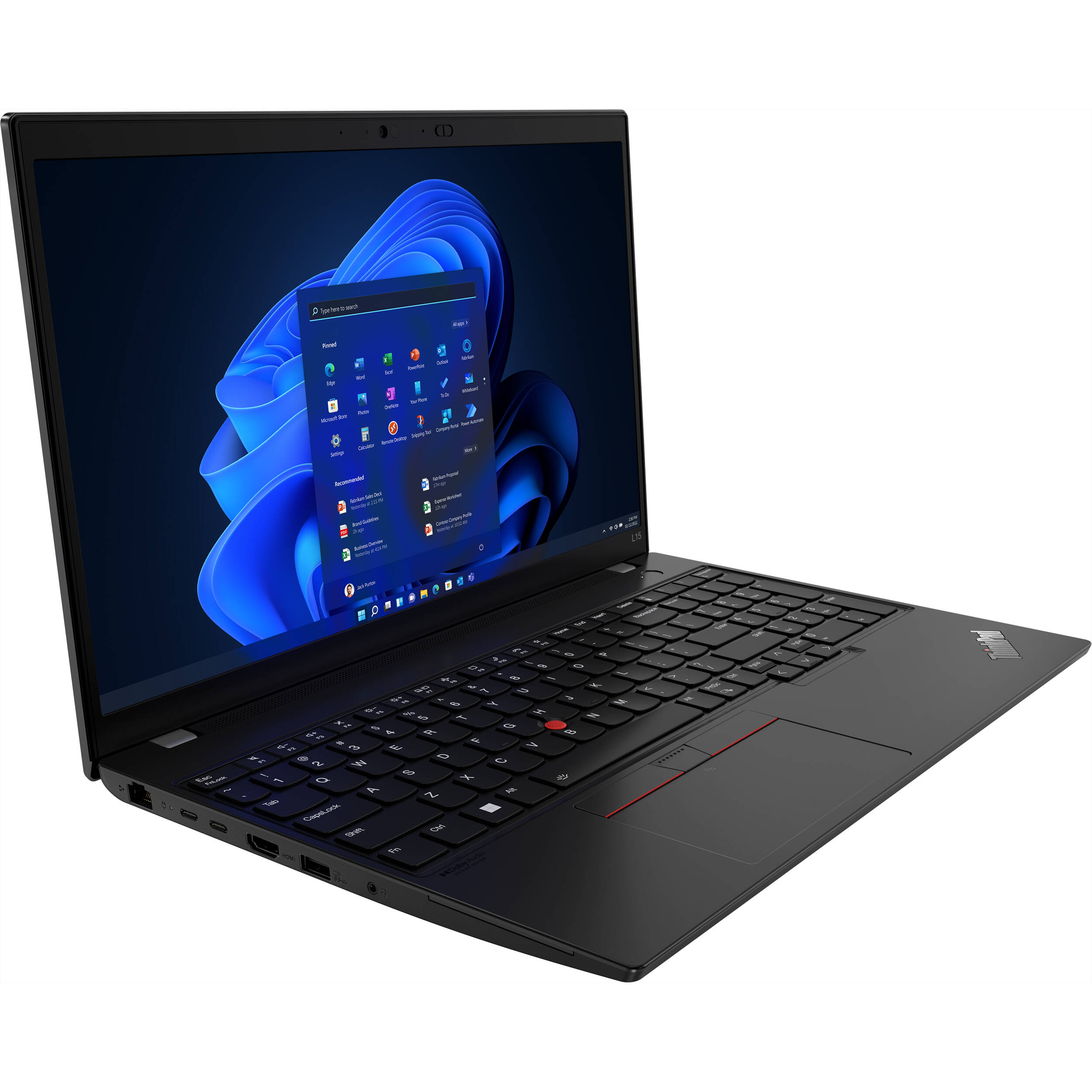 Lenovo ThinkPad L15 Gen 3 15,6"FHD AMD Ryzen 5 PRO 5675U 16GB 512GB Win 11 Pro Laptop black QWERTZ BL FP hervorragend
